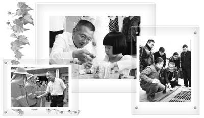 　　图① 胡启生慰问环卫工人。图② 胡启生调研滨湖新区幼儿园建设。图③ 胡启生（右三）在宁国路检查工作。 杜 静摄