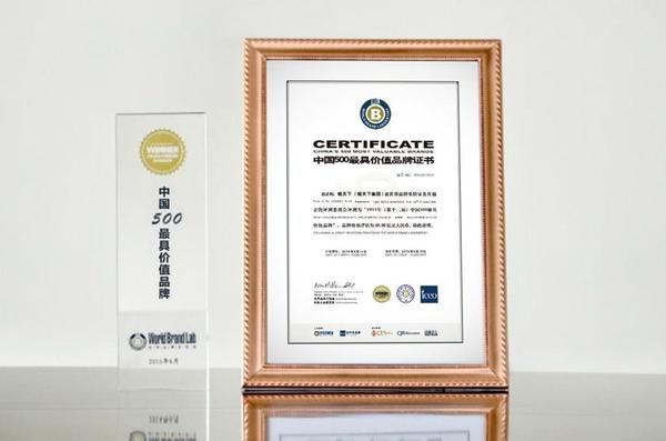 　　银天下荣膺2015“中国500最具价值品牌”