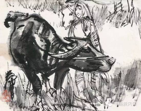 　　黄胄《牧牛图》