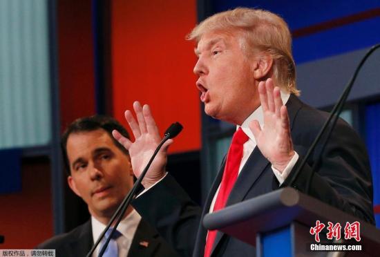 美国共和党初选辩论 特朗普抢风头遭围攻(图