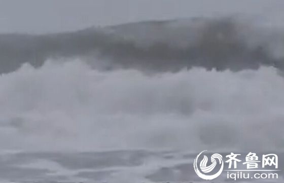 今天，受到“苏迪罗”过境的影响，青岛多个海水浴场海面上都掀起了巨浪，十分危险。