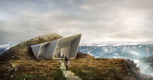 意大利山顶建未来主义博物馆 可俯瞰山川美景