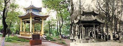 ▲历经数次改造,寅初亭由最初的茅草亭变成了琉璃亭。