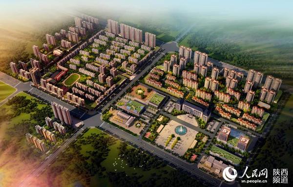 蔡家坡重点示范镇新区模块效果图。