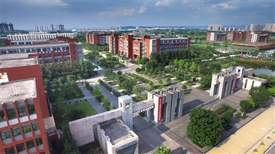 重庆电讯职业学院园林式校区，鸟语花香伴书香。