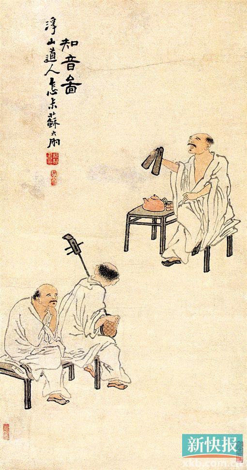 ■清代画家苏刘朋《知音图》,广州街头瞽师卖唱的情景。