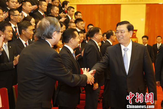 张德江会见香港纪律部队文化交流团|香港|黎栋