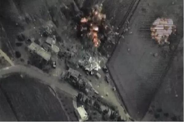 　　 俄空军精确打击极端组织的据点