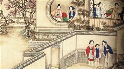 图片为清代画家孙温的工笔彩绘《红楼梦》。