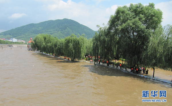 资料图片：驻临部队英勇抗洪，保卫临江安全。