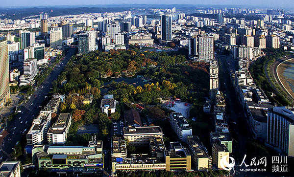 建在绵阳市的城中公园。（图片由绵阳市住建局提供）