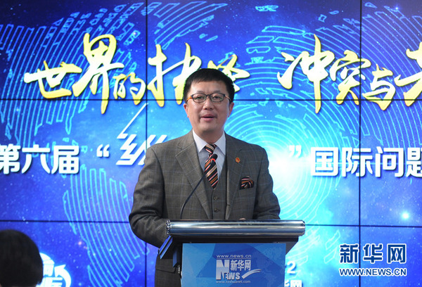 新华网第六届“纵论天下”国际问题研讨会12月22日在北京举行。图为中国社会科学院南亚研究中心秘书长、中国社会科学院亚洲太平洋研究所南亚编辑部主任叶海林发言。新华网 陈竞超 摄