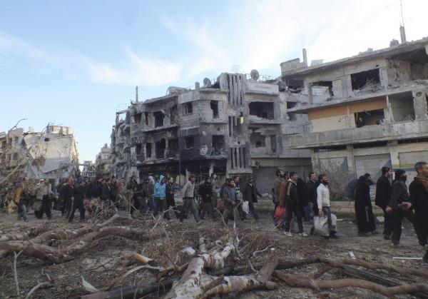 　　叙利亚霍姆斯省省会城市霍姆斯老城战区。（新华/路透）