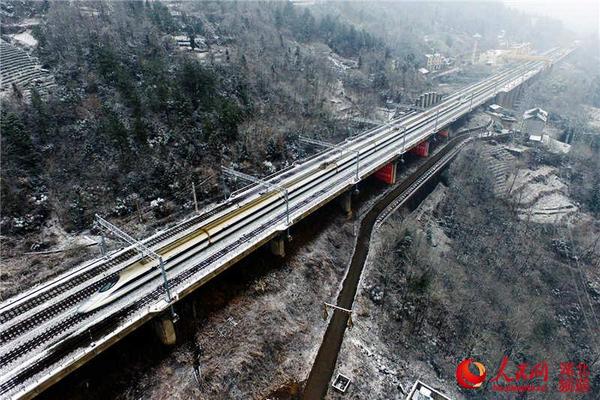 一列重连动车组安全通过宜万铁路长阳站。武汉铁路局荆门桥工段对管内宜万铁路沿线道岔、桥梁、隧道等重点设备加大检查整治力度，确保线路质量。（彭琦 摄）