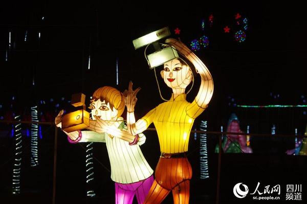 第48届成都国际熊猫灯会提前看。（王军 摄）