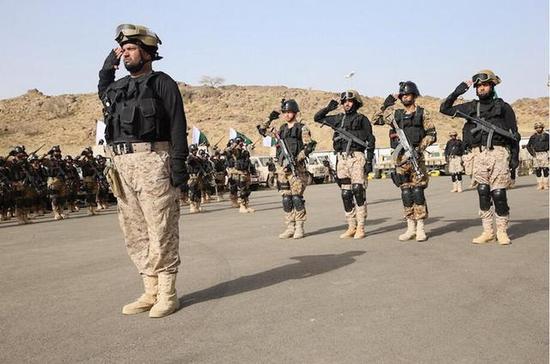 资料图：巴基斯坦特种部队赴沙特军演。