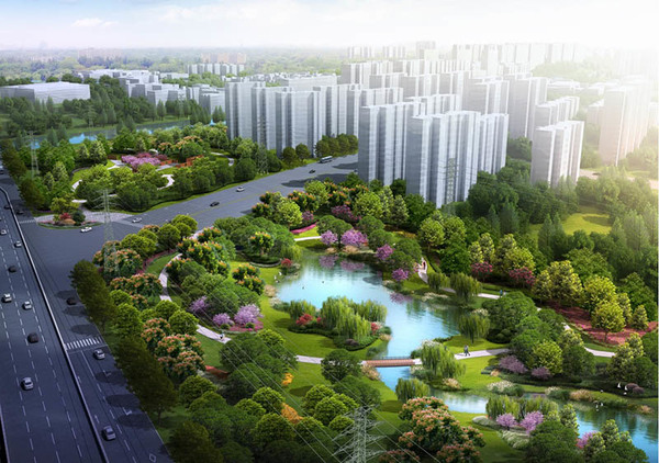 拆除后绿化带效果图