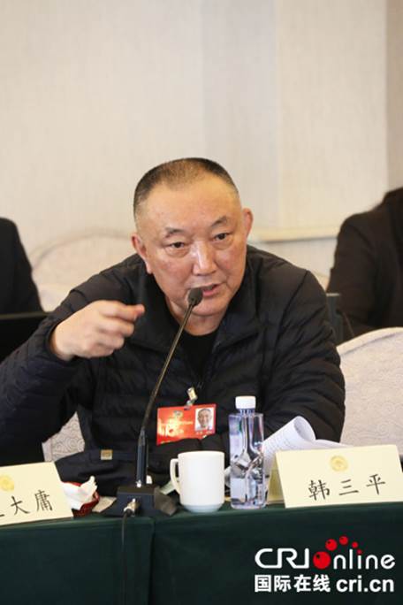 韩三平在小组会议上发言 易成晨 摄