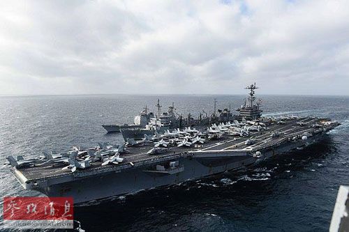 美航母战斗群在南海被中国军舰包围 称前所未