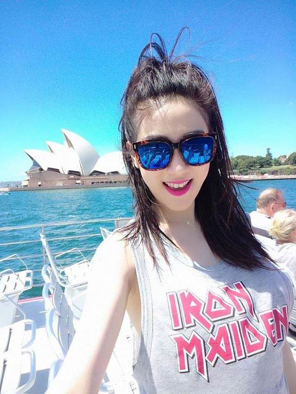 AnnaBelle到澳洲雪梨旅游自拍。图片来源：台湾《中时电子报》