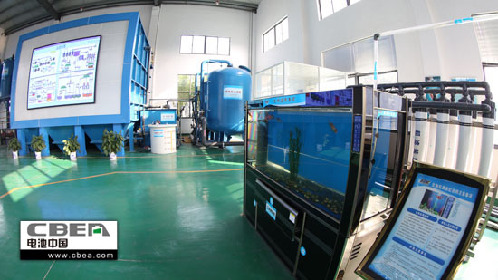 图为超威集团长兴生产基地的水处理中心内部