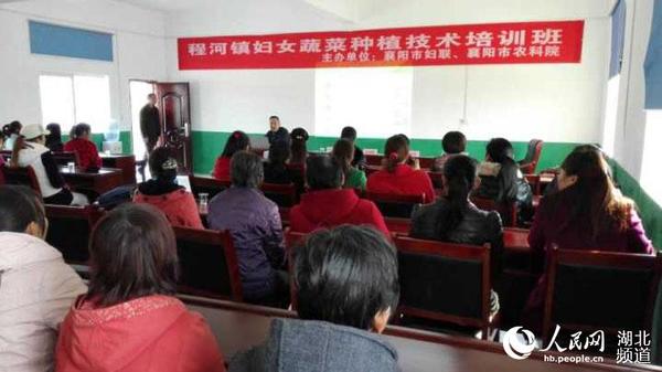 市农科院蔬菜专家王四清为参训妇女授课。