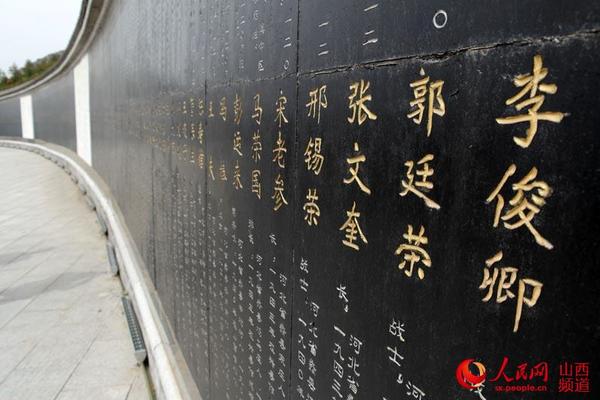 石碑上刻满烈士的名字及籍贯。 杨志勇摄