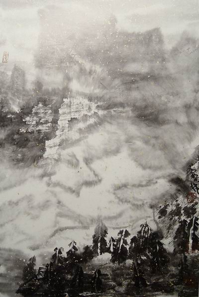 李宝林《水墨实验》81x53cm 2004年