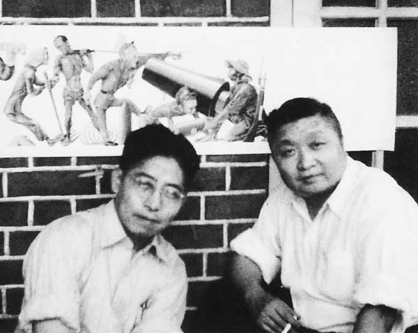 1947年与丁聪在香港。