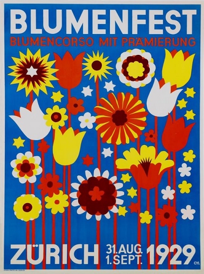 1929年苏黎世花展的海报
