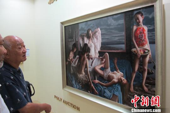 引起诸多争议的刘溢油画作品《搓麻将的女人》
