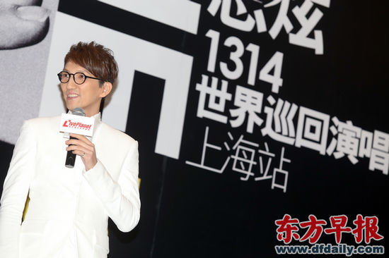 林志炫昨在沪开发布会。 早报记者 兰卉 图