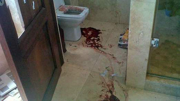 刀锋战士枪杀女友案现场照片曝光 打斗痕迹明