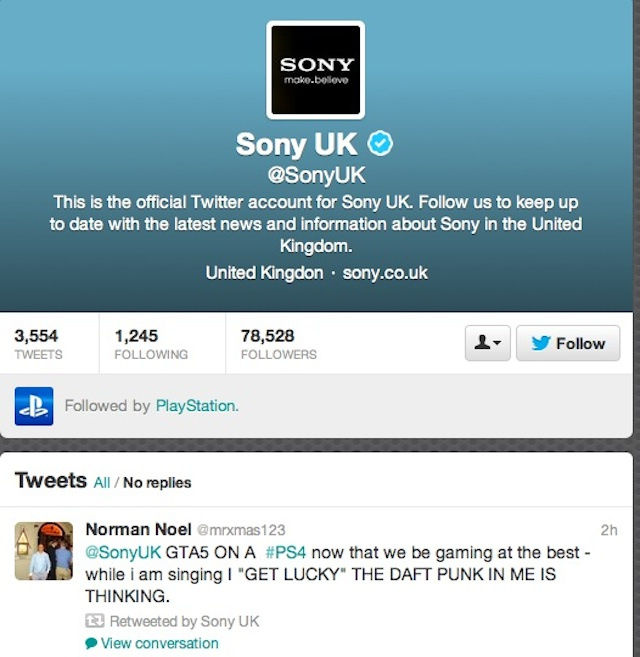 索尼推特透露《GTA5》机密 称赞PS4版很