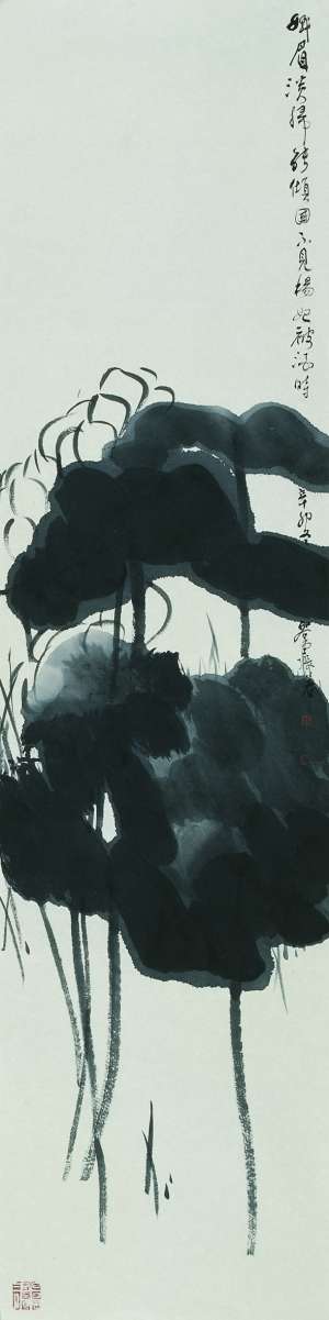 　　中国画&middot;荷花  135cm&times;33.5cm