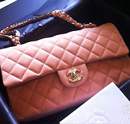 CHANEL控晒罕见粉橘美包