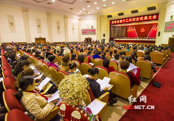 12月15日上午,湖南省第十二次妇女代表大会在长沙开幕.