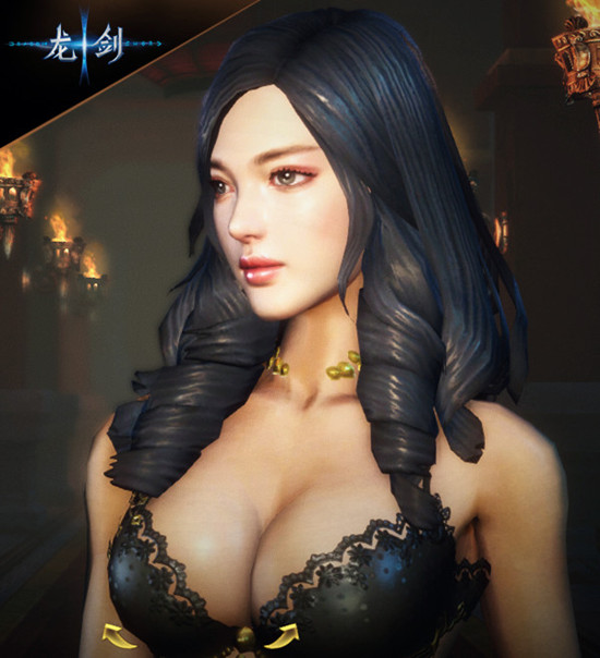 红唇美女，性感横陈曲线婀娜图片