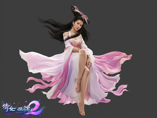 刘亦菲再度牵手倩女幽魂2 披仙子装娇羞可人_游戏频道_凤凰网