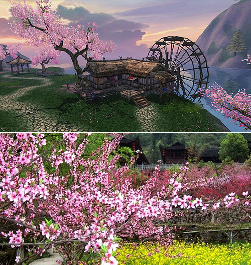 美女取景师实地录制 《仙侠世界》名胜景观_游戏频道_凤凰网