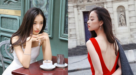 倪妮穿红裙大秀美背 网友:花絮照能当正片(图)