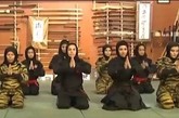 数百名妇女挥舞着致命武器，表演来回翻转和一系列绝技，乍一看，场景好似电影《卧虎藏龙》中的片段。仔细一瞧，原来是一群伊朗女忍者在研习忍术。 

　　近年来，忍术在伊朗女性群体中流行起来，她们都在隶属于伊朗国家武术联合会下属的武术俱乐部内训练。在此一家俱乐部内接受忍术训练的女性就超过3500人，她们个个身手矫捷，能使用多种致命武器。

