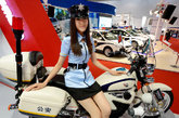 在北京国家会议中心举办的“第六届中国国际警用装备博览会”热闹非凡。展览现场的美女“警察”身着标准制服，斜座在警察专属的机车边上十分有型。妩媚的长发甜美的笑容与硬起的警察装备在一起，给展览带来青春的气息。