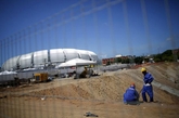 尚未完工的巴西纳塔尔沙丘体育场。（实习编辑：胡嘉怡）