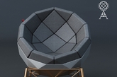 45年前人类首次登上月球，标志着人类向外太空迈出了重大的一步。阿根廷设计师 Marcos Madia 设计了一款阿波罗椅子，设计灵感源于阿波罗号宇宙飞船，由一个多面体球形外壳、一个带有四条腿的金属框架，以及一个多面体球形软垫组成。椅子的外壳采用碳纤维做成，外壳里面为舒服的软垫，两者共同构成椅子的座位、靠背和扶手。外壳下面是一个用铝做成的框架。多面体的造型和带有底座的四条腿让人想起阿波罗号宇宙飞船，而半球体及黑白对比让人想起月亮。科幻、现代，充满异域风情。（实习编辑：江冬妮）