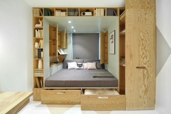 巧妙的收纳和空间利用：14岁女孩卧室设计