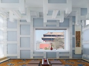 他设计了长城脚下的竹屋    又在故宫边造了一个茶馆