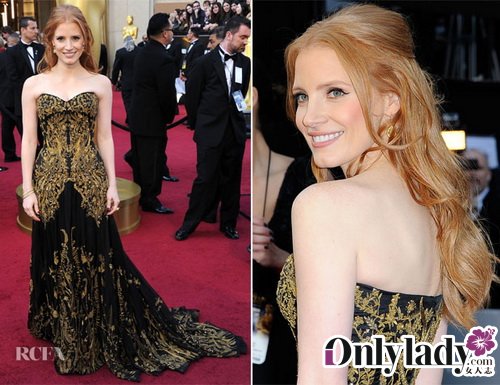 Jessica Chastain In Alexander McQueen – 2012 Oscars