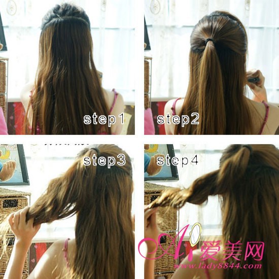 速成韩式盘发图解 摆脱老气显甜美,爱美网美发