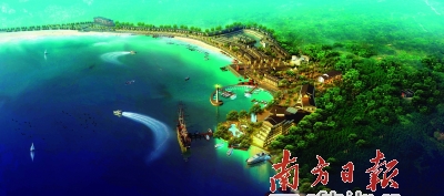 阳东县东平镇大澳渔家文化村旅游规划夜景图。